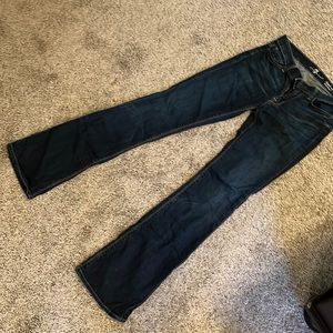 7 for all mankind high waisted bootcut jeans, size 27, dark wash
